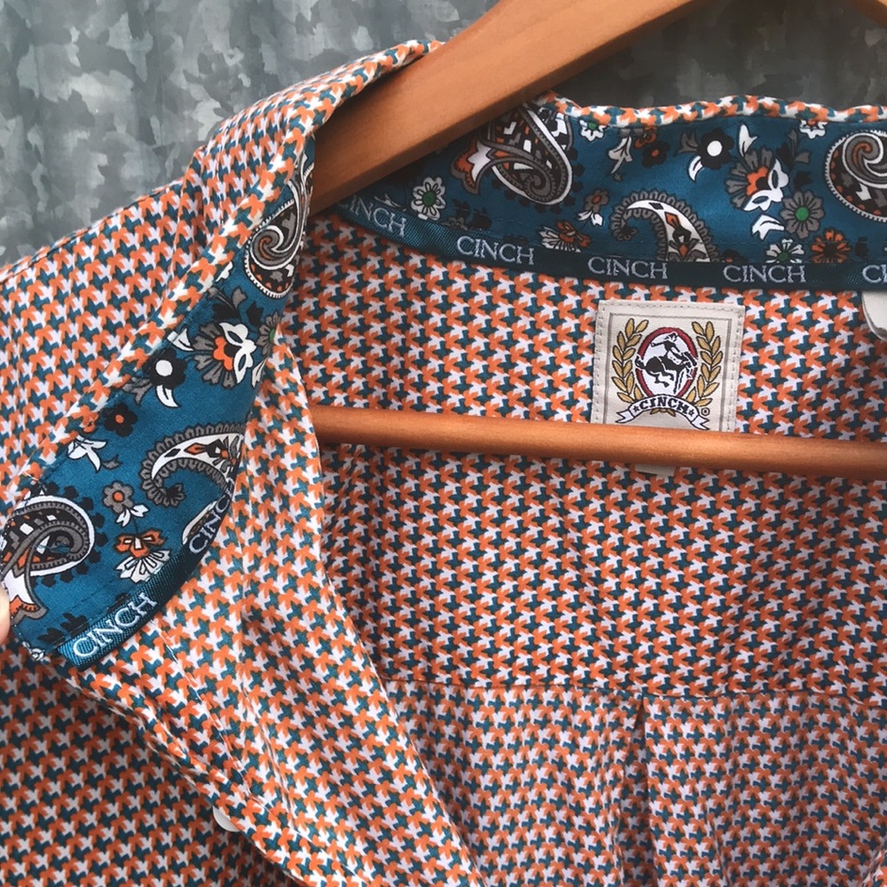 Men's Cinch Patterned Long-sleeved Button-up Shirt